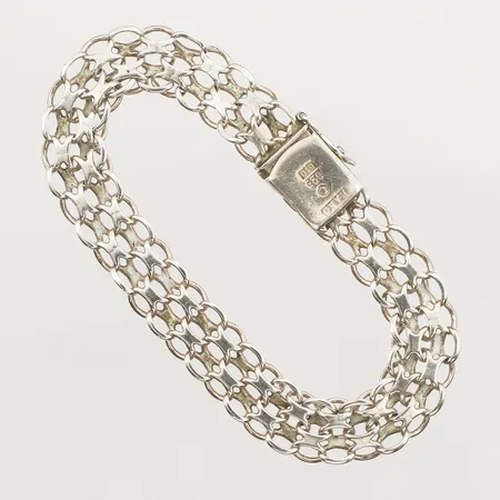 Armband X-länk, ca 19cm, bredd 10,3mm, Stockholm år 1980, 925/1000 silver Vikt: 13,6 g