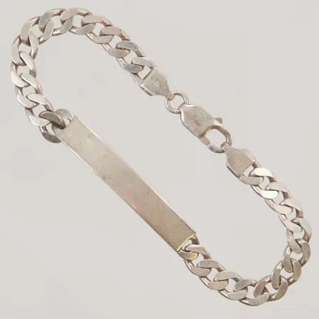 Armband pansar med platta, 20cm, bredd:6mm, 925/1000 Silver 17,8g.