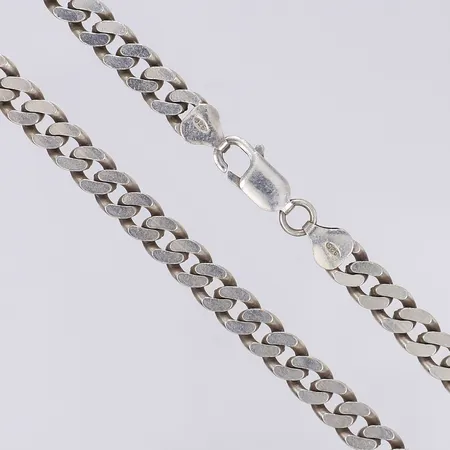 Halskedja kraftig Pansar längd 49cm bredd 6mm bruksslitage silver 925/1000 Vikt: 47,7 g