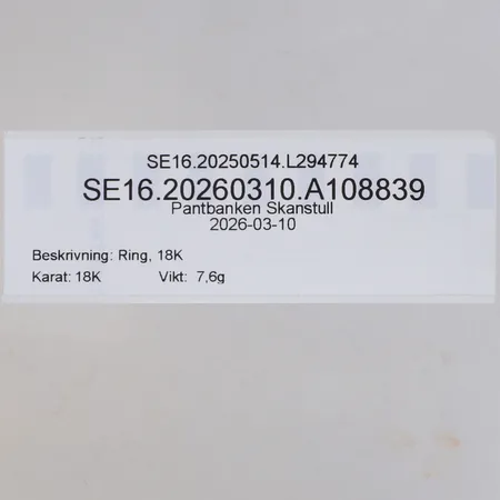 Ring, 18K Vikt: 7,6 g