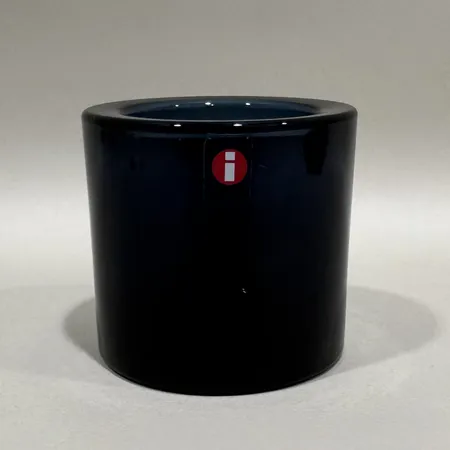Ljuslykta Kivi, Iittala/marimekko, design Heikki Orvola, höjd 6cm, havsblå, etikettmärkt