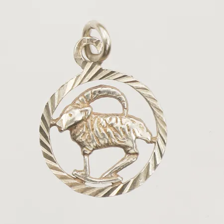 Hänge Stenbock, Ø 14mm, 925/1000 silver Vikt: 0,9 g