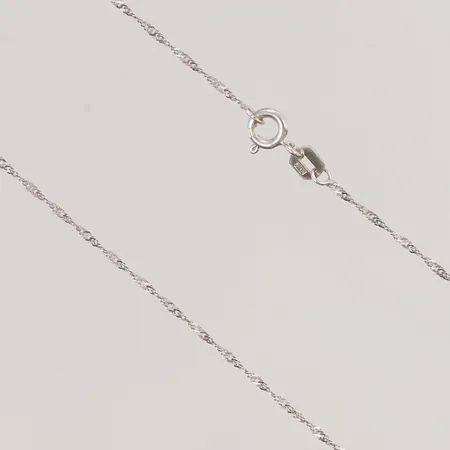 Kedja Singapore, 41cm, bredd:1mm, vitguld 18K 1,3g.
