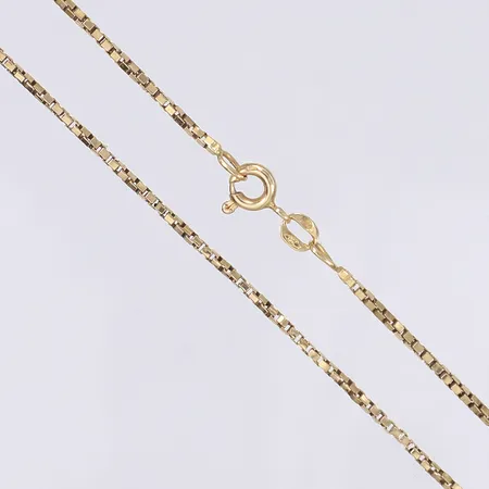 Halskedja Venezia längd ca 50cm bredd 1mm Balestra något missfärgad 18K Vikt: 6,7 g