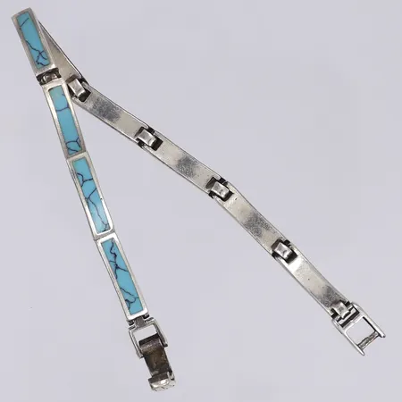 Armband med turkosa stenar, 18,5cm, bredd 5mm, slitage, silver 925/1000 Vikt: 18,6 g