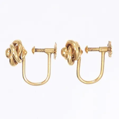 Ett par örhängen Ø6mm Petterssons Eftr Juvelerar Ab Stockholm 1946 skruvmekanism 18K Vikt: 2,3 g