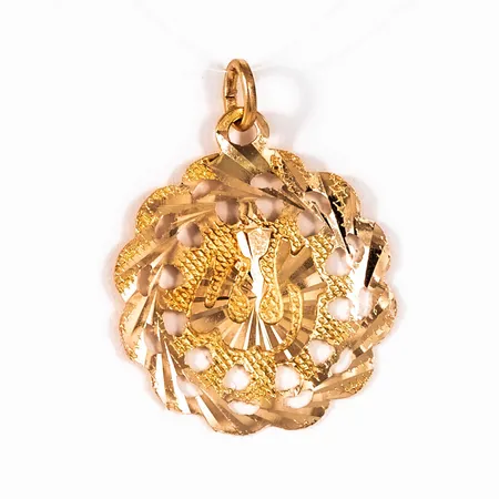 Hänge i 18K guld. Det är Ø 20,7 mm och väger 1,4g.