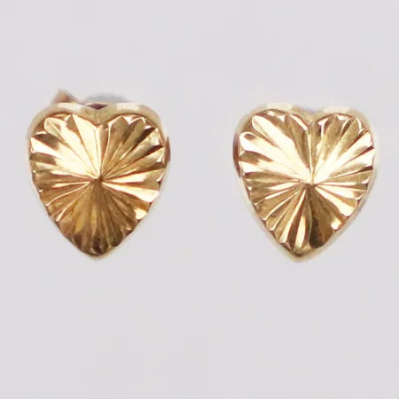 Ett par örhängen hjärtan, 6mm, missfärgade stift, 18K Vikt: 0,5 g