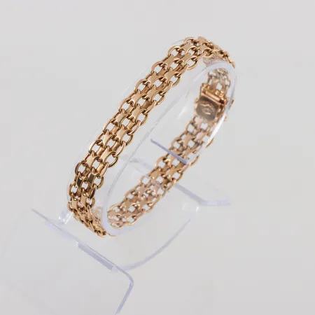 Armband X-länk 18k,Italienska stämplar,längd ca 18 cm,bredd 10 mm. Vikt: 22,8 g