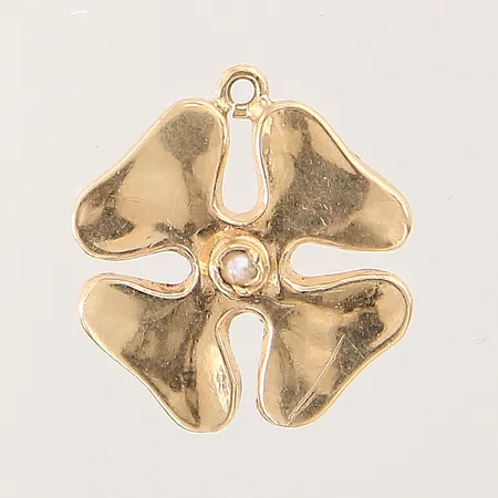 Hänge med pärla, Ø14mm, ögla saknas, ostämplad, 18K  Vikt: 1,2 g