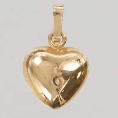 Hänge "hjärta" 12mm, gravyr "E", 18K 0,9g.