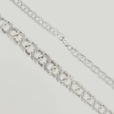 Halskedja bismark, längd 44 cm, bredd 4,7-8,4 cm, silver 925/1000 Vikt: 16 g