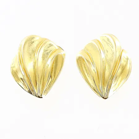 Ett par örhängen, 17x15mm, saknar stopp,18K.  Vikt: 1,3 g