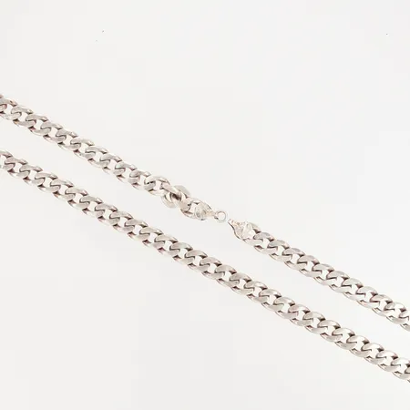 Kedja Pansar 49cm, bredd: 8mm, saknar lås, defekt vid lås, silver 925/1000 Vikt: 51,5 g