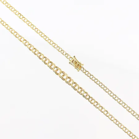 Collier doserat Bismarck, 46cm, bredd 3-5mm, 18K.  Vikt: 6,7 g