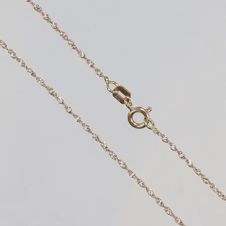 halskedja Singapore, längd 45cm, bredd 1mm, 18K Vikt: 1,9 g
