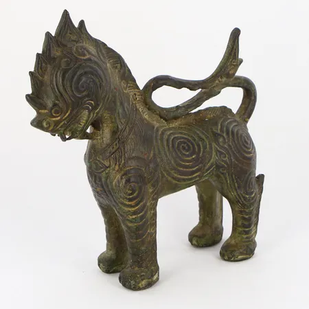 Fohund, patinerad brons, längd: 20cm, höjd: 20cm