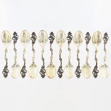 12 moccaskedar modell Oldemor av TH Marthinsen, 14,5cm, silver 830/1000 Vikt: 92,5 g