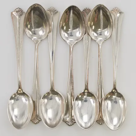 7 Kaffeskedar David-Andersen, 11cm, 830/1000 Silver 74,1g.