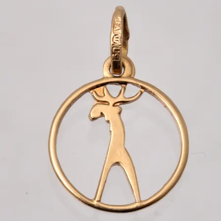 Hänge i 18K guld, Jämtälgen, mått 12,4x18,8mm, vikt 0,64g.