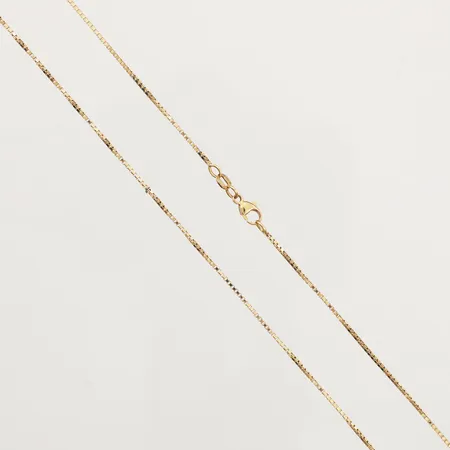 Kedja Venezia, längd ca 47cm, bredd 1mm, defekt lås, 18K  Vikt: 4,6 g