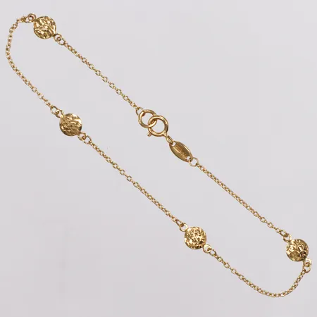 Armband Ankar integrerade berlocker, 18,5cm, bredd 1-5mm, Guldfynd, 18K Vikt: 1,4 g