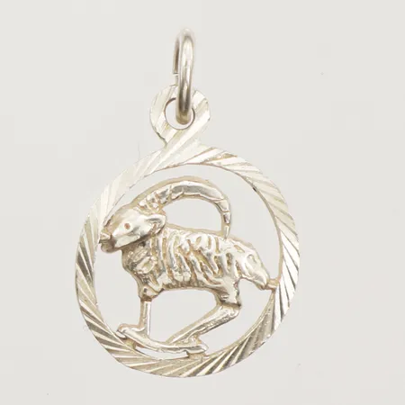 Hängen Stenbock, Ø 14mm, defekt, 925/1000 silver Vikt: 0,9 g