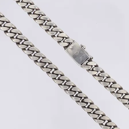 Halskedja kraftig pansar längd 45cm bredd 8mm bruksslitage silver 925/1000 Vikt: 96,9 g