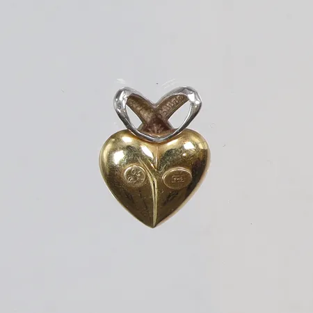 Hänge Hjärta tvåfärgat 12x17mm GHA 18K Vikt: 1,3 g