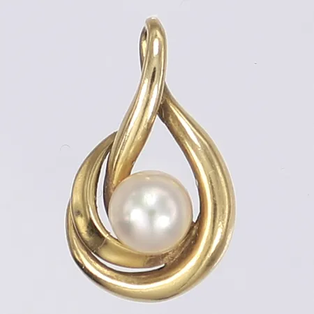 Hänge med pärla, längd 20mm, 12mm, 18K Vikt: 1,8 g