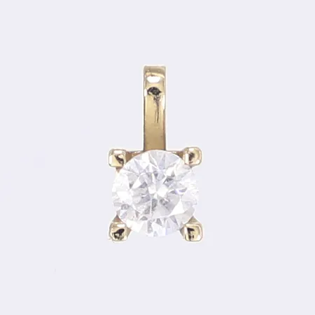 Hänge med slipad vit sten höjd 10mm 14K Vikt: 0,5 g