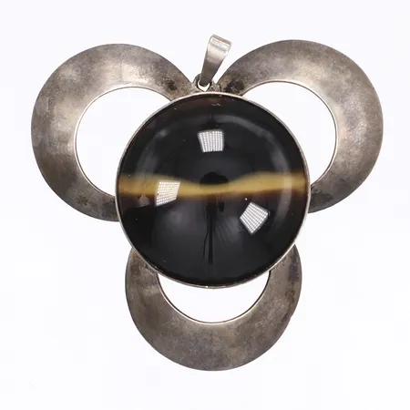 Hänge med glassten, Ø45mm, importstämplad, silver 830/1000 Bruttovikt: 15,4g Vikt: 15,4 g