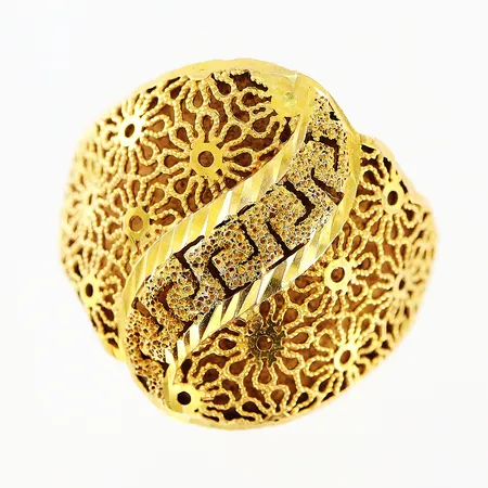 Ring, stl 17¼, bredd 2,5-21mm, mindre bucklor, 21K Vikt: 4 g