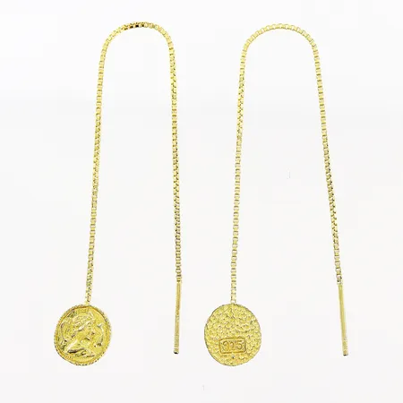 Ett par örhängen 115mm, bredd 1-9mm, förgyllda, silver 925/1000. Vikt: 2,2 g