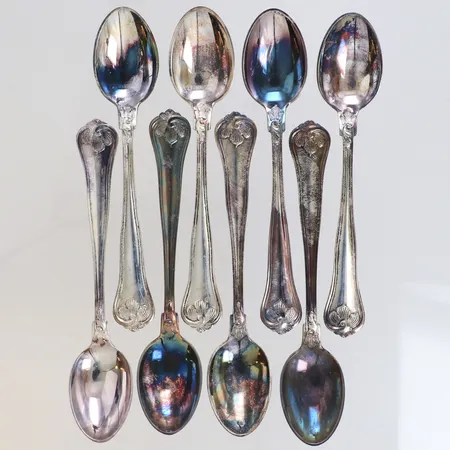 8 Kaffeskedar, längd 11,8cm, modell sachsisk, 830/1000 silver Vikt: 127,5 g