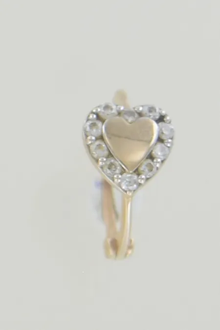 Singel örhänge med stenar, diam 1 cm, 14K Vikt: 0,6 g