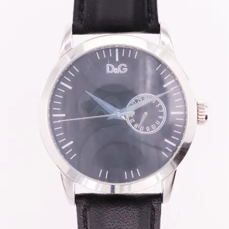 Armbandsur Dolce & Gabbana, stål, quartz, Ø40mm, läderband, fint skick, inga tillbehör