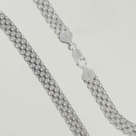 Halskedja X-länk, längd 45 cm, bredd 0,7 cm, lite ojämn, silver 925/1000 Vikt: 20,7 g