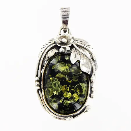 Hänge 47x26mm, stenimitation, silver 925/1000. Vikt: 10,3 g