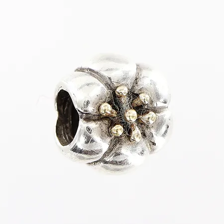 Berlock Pandora, blomma med förgyllda detaljer Ø10mm, ALE silver 925/1000 Vikt: 3,6 g