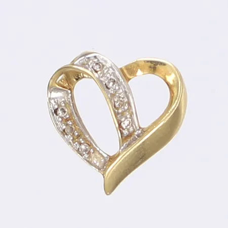 Hänge hjärta med diamanter 7x ca 0,005ct, Ø13mm, 18K Vikt: 1 g
