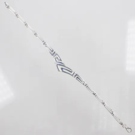 Armband meandermönster halvstelt, 19,5cm, bredd 3,6-12mm, 925/1000 silver Vikt: 9,1 g