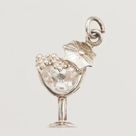 Hänge med vit sten, ca 25mm, bredd 12mm, 925/1000 silver Vikt: 1,8 g