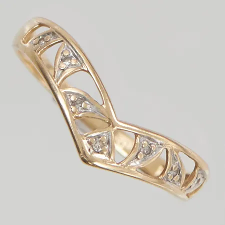 Ring diamanter 7x ca 0,005ct, Ø17, 18K 1,2g.