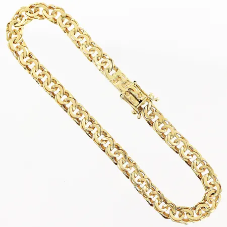 Armband Bismarck 18cm, bredd 5mm, G.Dahlgren & Co, Malmö 1970, 18K Vikt: 7,4 g