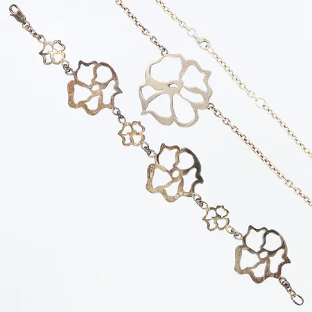 Collier justerbar 42-45cm, bredd: 2-34mm, Armband 17,5cm, bredd: 3-20mm, EDEN Efva Attling, original ask medföljer, Silver 925/1000 Vikt: 21,9 g