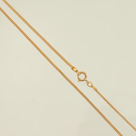 Halskedja 45cm bredd 1mm, ojämna länkdelar 21K Vikt: 2,7 g