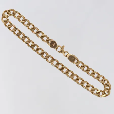 Armband Pansar, längd 23cm, bredd 6mm, ihålig, 18K.  Vikt: 10,8 g