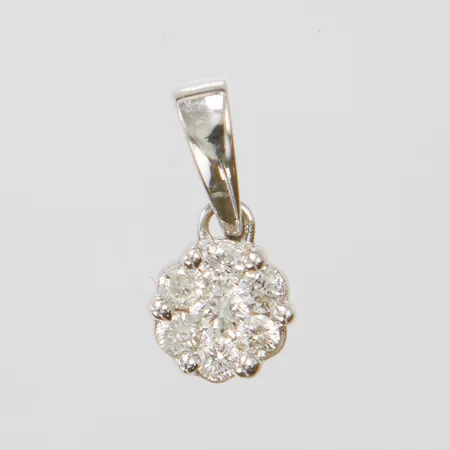 Hänge med diamanter 1 x ca.0,02ct samt 6 x ca.0,01ct, 11,2x5,4mm, GHA, vitguld, 18K Vikt: 0,5 g