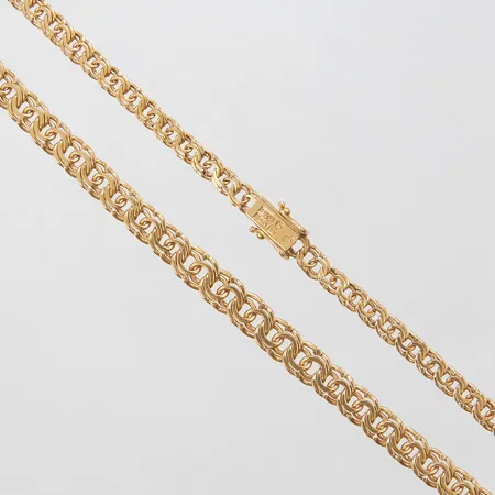 Collier Bismarck, doserad, längd: 47,5cm, bredd: 4,6-6,7mm, svenska stämplar, 18K Vikt: 29,2 g
